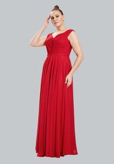 Plus Size Cold Shoulder Gown